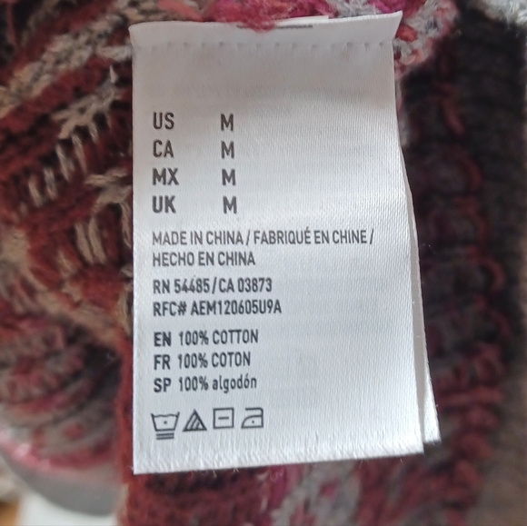 American Eagle Outfitters Women’s Cotton Southwest Knit Boho Hoodie Size Medium - Picture 7 of 10